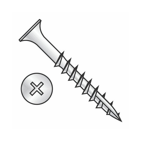 Newport Fasteners Deck Screw, #8 x 1-1/4 in, Steel, Flat Head, Phillips Drive, 500 PK V03321-PR-500 - main